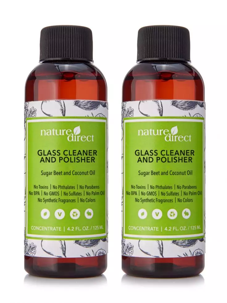 Nature Direct Glass Cleaner and Polisher Concentrate Bundle